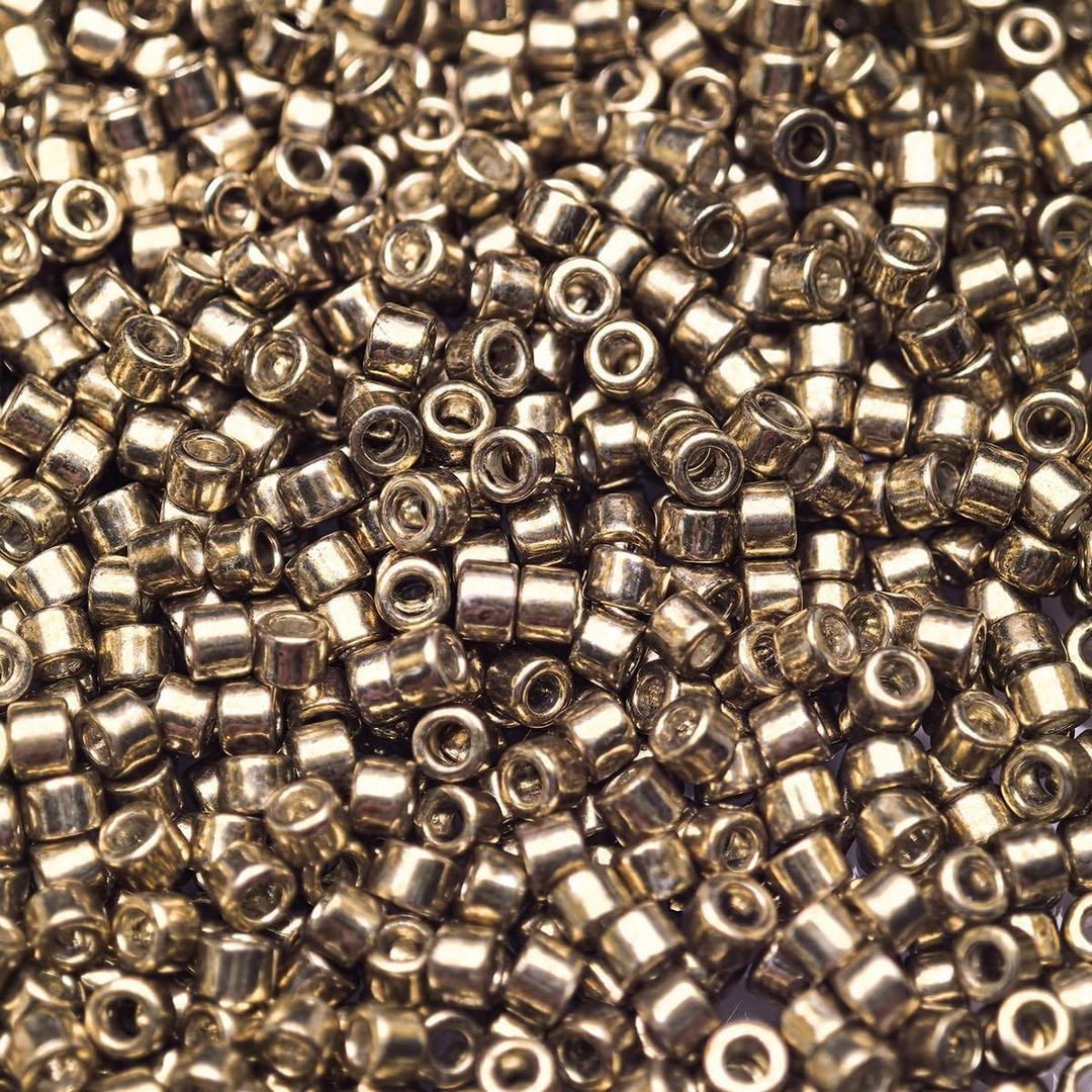 2 x 20g 4000pcs Metallic Series Delica Beads 1.6mm for DIY Jewelry, Bracelet & Embellishment Projects, Durable & Fade-Resistant(HY-DB-1834)