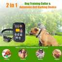 Pet Electric Dog Training Collar Anti Barking Collar 2 in 1 System, Dual Independent Automatically Switch System, Anti Barking Dog Training Device, Waterproof Rechargeable Dog Collar (Black)
