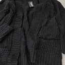 Zeagoo Women's 2025 Fall Open Front Cardigan Long Batwing Sleeve Chunky Knit Sweater Loose Outerwear Coats with Pockets, (Small, Black)