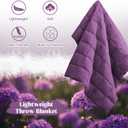 puredown Soft Feather Down Throw Blanket Lightweight Packable Couch Throw for Indoor and Outdoor Use, Throw 50"X70", Purple