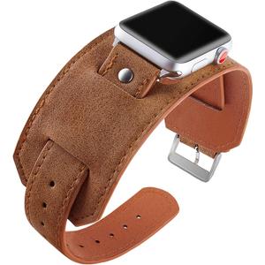 VIQIV Compatible with Apple Watch Ultra Band 38mm 40mm 41mm 44mm 42mm 45mm 49mm Series 8/7/6/5/4/3/2/SE Leather Bracelet for Men Women, Luxury Boho Wide Sport Western Wristbands Straps for iWatch Bands