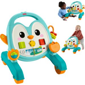 Fisher-Price Baby Push Toy Musical Penguin Walker, 2-in-1 Infant to Toddler Activity Play for Motor Skills Development Ages 6+ Months