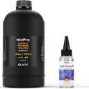Nicpro Jet Black Color Acrylic Pour Paint, 33.8 Ounce Pre-Mixed Pouring Paint Supplies with Silicone Pour Oil & Gloves for Canvas, Rock, Wood Cell Creation Flow DIY Art Painting, Ready to Pour