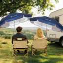 AMMSUN XL Chair Umbrella with Universal Clamp Adjustable 47 inches and 360-degree Swivel UPF 50+, Portable Clamp on Camping or Beach Chair, Stroller, Wheelchair, Golf cart, Navy Blue, 2 PACK
