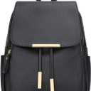 KKXIU Trendy Leather Backpack Purse for Women and Ladies Shoulder Travel Daypacks Bags (A-Black)