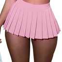Mini Skirt for Women Pleated Skirts Y2K Sexy Skirt High Waist Schoolgirl Skirt Elastic Waistband Cosplay Club Outfits L, Pink