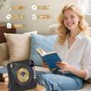 CD Player with HiFi Dual Speaker Bluetooth,Desktop CD Player for Home Black with Remote Control,Dust Cover,LCD Display,Sleep Timer,EQ Sound,USB/AUX/3.5mm Earphone Jack Kids,Gift