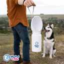 My Pet & Me Foldable Dog Water Bottle Portable - 550ml/18.5oz - Water Bottle for Dogs with Foldable Drinking Bowl, Leakproof, Compact, Lightweight & Durable Hydration Solution On-The-Go