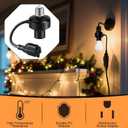 Enhon 2 Pcs 3 in 1 Light Socket Outlet Adapter, E26 Light Socket to Plug Adapter with Extension Cord, 3 Prong Bulb Outlet Converter for Indoor Outdoor Garage, Porch, Patio, Camera, LED Strip (Black)