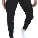 Men's Fashion Stretch Dress Pants Slim Fit Plaid Skinny Long Pants Casual Business Golf Dress Pants (Large, Black-01)