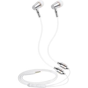 ibrain Air Tube Headphones Air Tube Earbuds Airtube Headset with Microphone & Volume Control Airtube Headphones for a Safe and Healthy Listening (White)