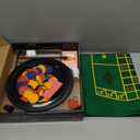 5 in 1 Professional Roulette Wheel Set, 10-inch Gambling Wheel, with 100 Chips, 3 Different Game Table Mats, Rake and Ball, Casino Games Suitable for Roulette and Texas Hold'em