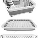 camper must haves dish drying rack Collapsible Dish Drying Rack Portable Dinnerware Drainer Organizer for Kitchen RV Campers Travel Trailers Space Saving Kitchen Storage Rack Tray (with Drainboard)