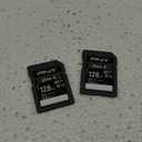 PNY 128GB Elite-X Class 10 U3 V30 SDXC Flash Memory Card - 100MB/s, Class 10, U3, V30, 4K UHD, Full HD, UHS-I, Full Size SD (Pack of 2)