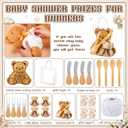 4sets/40pack Baby Shower Game & Prizes - 4 Set Blindfolded Diaper Changing Baby Shower Games and 4 Set Game Prizes for Winners Include Cutting Board Plush Bear Diaper Blindfold Knives Fork Spoon Towel