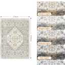 3x5 Washable Area Rug for Entryway, Kitchen Rugs Non Slip for Dining Room, Vintage Floral Soft Living Room Rug, Thin Area Rug Indoor for Bedroom, Kids Room Decor(Beige,3'x5')