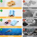 KITHELP Reusable Snack Containers with Lids, 2 Compartment Silicone Snack Prep Containers with Spoons and Forks, Double Compartment Condiment Box Salad Sauc for Portion Control, Travel4 pack