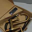 Bathroom Sink Faucet, SBOSBO 4 Inch Bathroom Faucet for Sink 3 Hole, 2 Handle Sink Faucet with Pop Up Drain Assembly and 2 Water Supply Hoses for RV Bathroom Vanity (Brushed Gold)