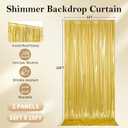 10x10 FT Gold Backdrop, Sequin Backdrop Curtain for Party, Shimmer Shiny Fabric Glitter Back Drop Cloth for Wedding, Birthday, Graduations Photography Background (2 Panels, 5x10 FT)