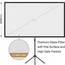 Projector Screen with Stand, 100 Inch Outdoor Projection Screen 16:9 and Tripod Stand, Portable Projector Screen, 1.2 Gain, Lightweight and Compact, Easy Setup, Idea for Home Cinema, Backyard Party.
