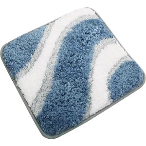 KAMA BRIDAL 12x12 Microfiber Bath Mat Non-Slip Bathroom Floor Rugs Fast Water Absorbent Shower Mat Ultra Soft Bath Rug Anti-Slip Backing Machine Wash (Blue)