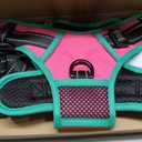 PHOEPET 2019 Upgraded No Pull Dog Harness, Reflective Adjustable Vest, with a Training Handle + 2 Metal Leash Hooks+ 3 Snap Buckles +4 Slide Buckles(L, Pink)