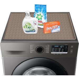Garolue Washer and Dryer Covers for the Top, 23.6'' x 19.7'' Silicone Rubber Mat for Laudry Machine & Dryer,Non-slip Heavy Duty Waterproof Washable Top Protector Mat Pad for Laundry & Kitchen,Apricot