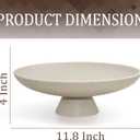 YMXYJM Modern Resin Pedestal Decorative Bowl, Large Fruit Bowl for Kitchen Counter, Stylish Key Bowl for Entryway Table, Beige