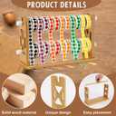Wooden Label Dispenser Label Roll Holder Dispenser 13x4.5x8 inch Label Sticker Holder Organizer Sticker Roll Dispenser Label Stand for Label Rolls Table Home Office(Not Contain Label Tape)