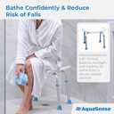 Adjustable Non-Slip Bath & Shower Stool for Inside Shower, 20.08 x 12.2 x 14.17 Inch, White, (770-500)