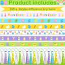 Huquary 36 Pcs Easter Silicone Keychains Bulk Party Favors Pastel Egg Bunny Colored Chicks Keychains Basket Stuffers Spring Gifts for Easter Day Party Supplies Prizes Accessories