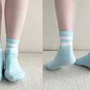 SISOSOCK Quarter Crew Cotton Socks for Women or Men Striped Athletic Socks Casual Socks 6-10 pairs with Gifts Box