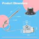 60125401 Deep Fryer Thermostat with Knob Switch Compatible with Pitco 2-SG14C-S/FD Fryer, 1/4" Male Pipe Thread Stuff Box, Replacement for Imperial 1175 for American Range 11113, 200-400F