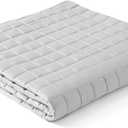 YnM Cooling Weighted Blanket for Adults, Cooling & Cozy Velvet Dual-Sided, 15lbs Heavy Bed Throw for One Person of 140lbs, Four Seasons Use (60x80 Inches, Queen Bed, Dark/Light Grey)