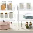 STARLATTA Acrylic Cabinet Organizer Shelf,3 Pcs Stackable Kitchen Counter Shelves,Spice Rack,Countertop Organizers,Clear Plastic Storage Organization for Makeup，Bathroom,Cupboard,Desk,Pantry