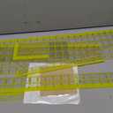 Acrylic Ruler 7 Piece Set, Non Slip Rings 50 Pieces, Quilting Rulers, Size (6"x24"), (2"x24"), (3"x18"), (3"x8"), (1.5"x12"), (1"x12"), (1"x6") (Yellow-7 Piece Set)