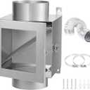 Dryer Duct Lint Trap,Transparent Door Lid Dryer Lint Trap,Metal Indoor Dryer Vent Kit with 4inch 8FT Dryer Vent Hose,2 Metal Filter Screens,2 Clamps,For Electric Clothes Dryers