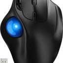 SABLUTE MAM2 Wireless Trackball Mouse with 5-Level DPI, Ergonomic Mouse Wireless 2.4G Plug-and-Play for 3 Devices (Bluetooth or USB Receiver), 500mAh Battery, Compatible with PC/Laptop/Mac-Blue Ball