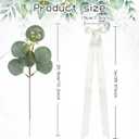 Giegxin 16 Set Wedding Aisle Decorations for Wedding Ceremony White Artificial Eucalyptus Stems with Ribbon Bows for Church Pew Decorations