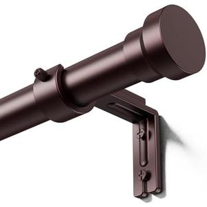YaFex Curtain Rods 32-144 Inch, Heavy Duty 1 Inch Adjustable Curtain Rod for Windows, Bronze Extra Long Window Treatment Rods, Modern Design, Easy Installation