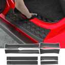 powoq 8Pcs Door Sill Protectors Compatible with 2020-2026 Jeep Gladiator JT Door Sill Guard 18-26 Wrangler JL Threshold Protector Entry Guard Replacement for 2020-2026 Jeep Gladiator Accessories