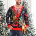 Mens Ugly Christmas Sweater Novelty 3D Graphic Long Sleeve Junior Xmas Sweatshirt Size S-3XL (L)