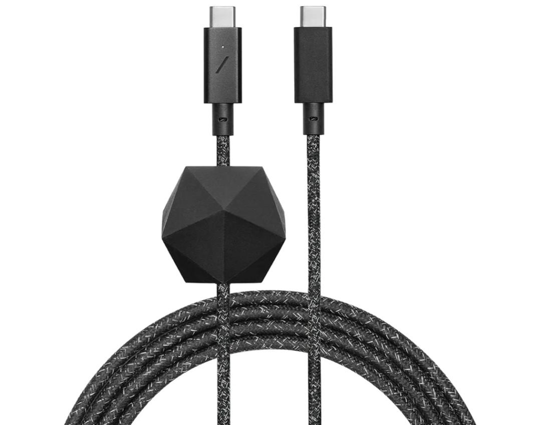 Native Union Type-C Desk Cable – USB-C to USB-C 8ft Ultra-Strong Non-Slip Charging Cable with Anchor Weight Compatible with iPhone Air, 17, MacBooks, Surface Go 4, iPad Pro & Air (Cosmos)