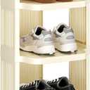Kitstorack Vertical Shoe Rack: 5 Tiers Stackable Shoe Rack for Closet DIY Free Standing Shoe Organizer Small Shoe Shelf for Small Spaces and Narrow Spaces Plastic, White