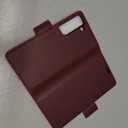 for Samsung Galaxy S22 Case Wallet with RFID Blocking Card Holder, PU Leather Kickstand Protective Flip Phone Cover Fit for Galaxy S22 6.1", Wine Red