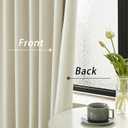 96 Inch Long Blackout Curtains - Extra Wide Thermal Insulated Sun Block Out Bedroom Linen Curtains 8 ft Window Covering Back Tab Rod Pocket Drapes for Hall Living Room W84 x L96,2 Pcs, Cream Beige