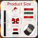 23'' Wood Merry Christmas Sign for Front Door Hanging Wreath Rustic Vintage Santa Claus Farmhouse Wall Art Ornament for Yard Fireplace Love Joy Seasonal Holiday Outside Home Kitchen Prouch Decoration