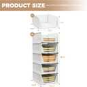 Pinkpum 5 Pack Stackable Plastic Storage Closet Organizers and Storage Bins Drawer Shelf Storage Container for Wardrobe Cupboard Kitchen Bathroom Office White