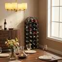 PAG 23 Bottles Arched Freestanding Floor Metal Wine Rack Wine Bottle Holders Stands, Black