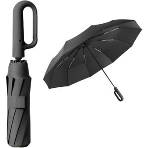 Foldable Umbrella for Travel,42 Lightweight Automatic Open Close Umbrella, 10 Ribs Portable Rain Sunshine Wind Proof Black